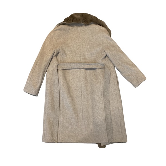 Diana Winter Woodland & Natural Fur Asymmetrical Belted Coat - Picture 4 of 6